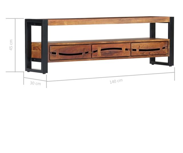 TV ormarić 140 x 30 x 45 cm od masivnog drva bagrema