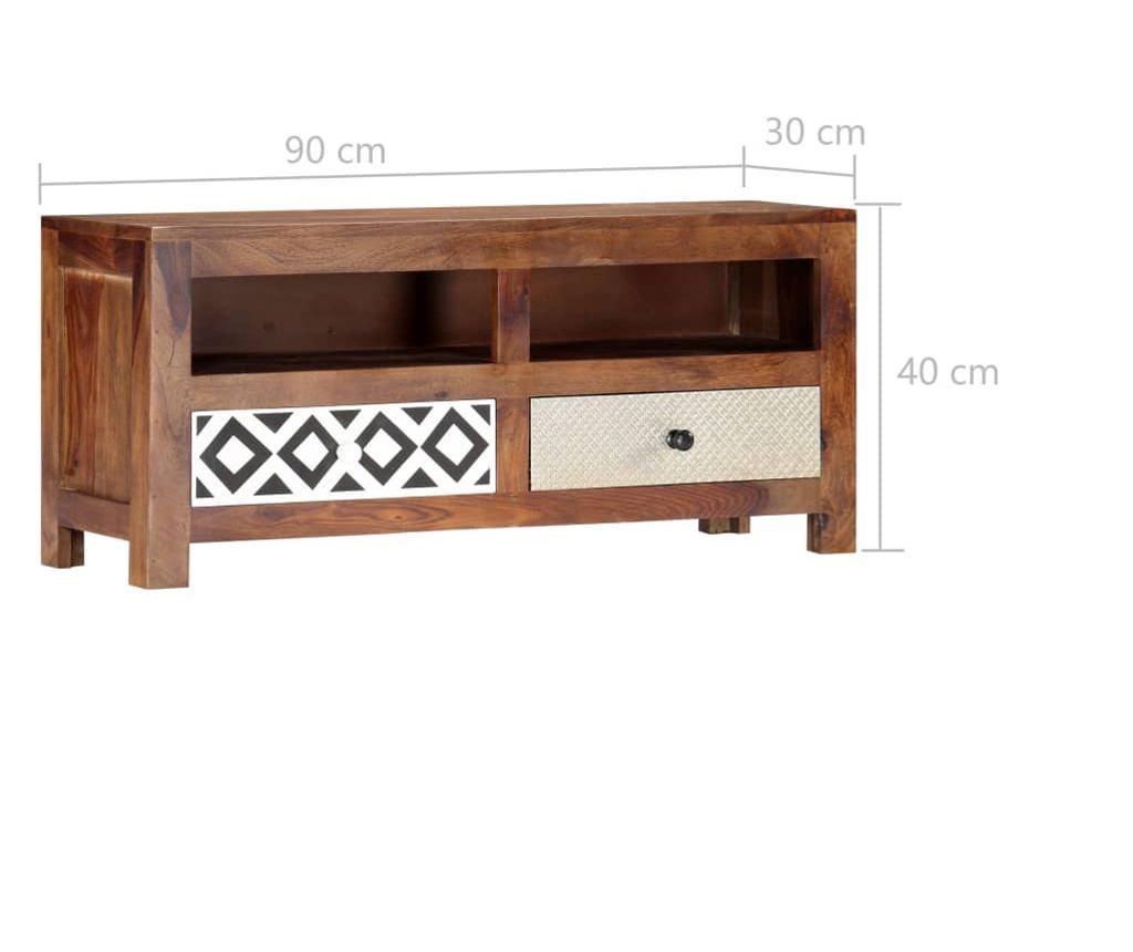 TV ormarić 90 x 30 x 40 cm od masivnog drva šišama - 15