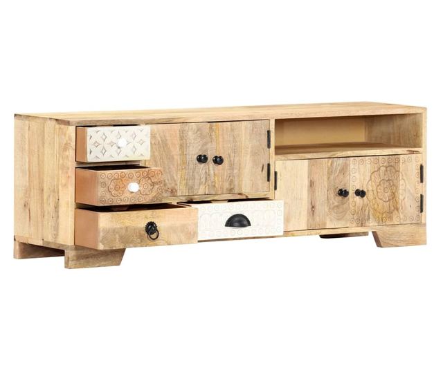 TV komoda, 120 x 30 x 40 cm, masivno drvo manga