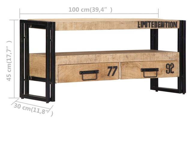 TV ormarić 100 x 30 x 45 cm od masivnog drva manga