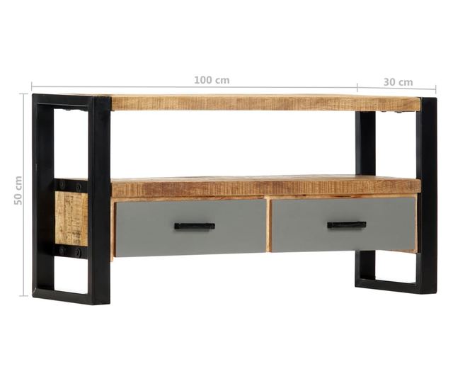 TV komoda, 100 x 30 x 50 cm, masivno drvo manga