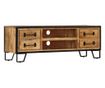 TV komoda s ladicama, 120 x 30 x 40 cm, masivno drvo manga