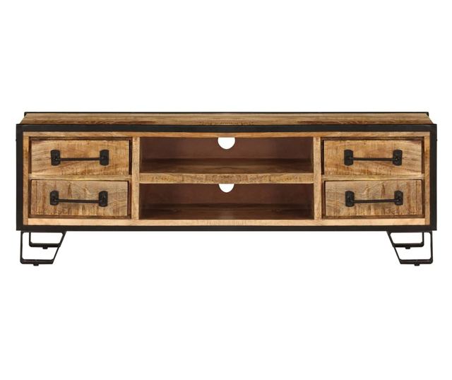 TV komoda s ladicama, 120 x 30 x 40 cm, masivno drvo manga