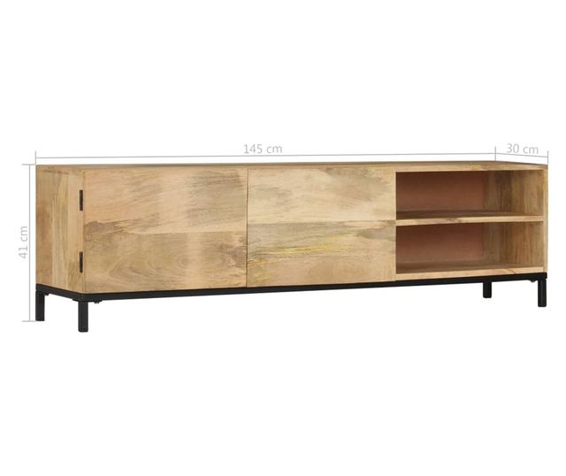 TV komoda, 145 x 30 x 41 cm, masivno drvo manga