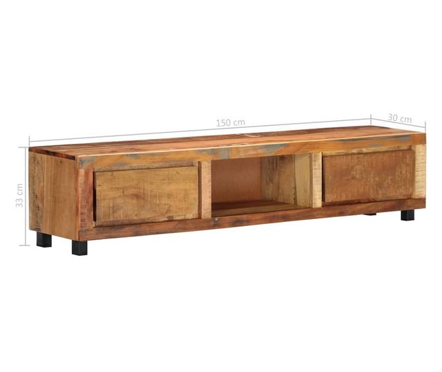 TV komoda, 150 x 30 x 33 cm, reciklirano masivno drvo