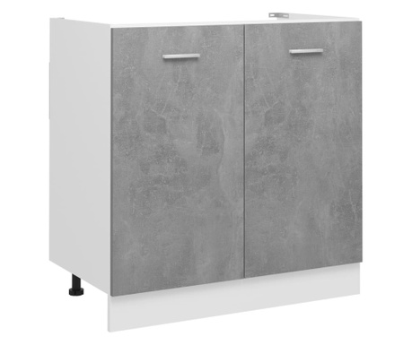 betonszürke forgácslap mosogató alsószekrény 80 x 46 x 81,5 cm