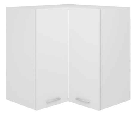 Dulap suspendat de colț, alb, 57 x 57 x 60 cm, PAL
