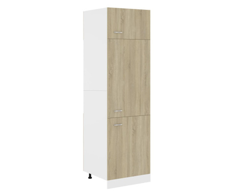 sonoma-tölgy színű forgácslap szekrény hűtőhöz 60 x 57 x 207 cm
