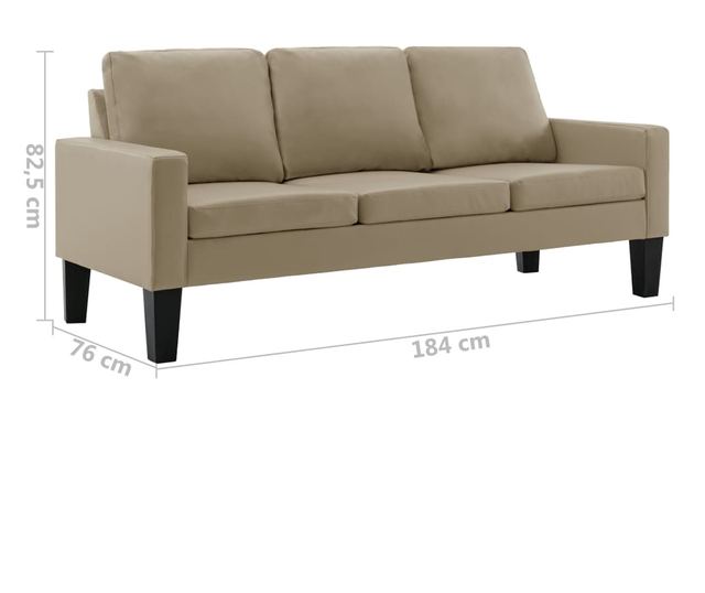 3-местен диван, капучино, еко кожа