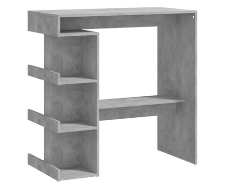 Бар маса с шкаф за съхранение бетонно сива 100x50x101,5 см ПДЧ