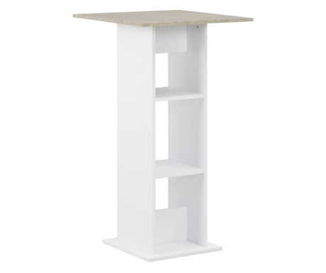 Barska miza bela in betonska 60x60x110 cm