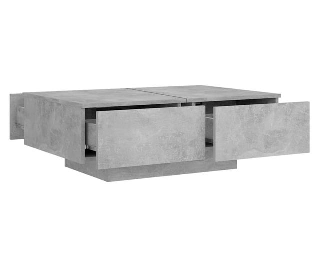 Klubska mizica betonsko siva 90x60x31 cm iverna plošča