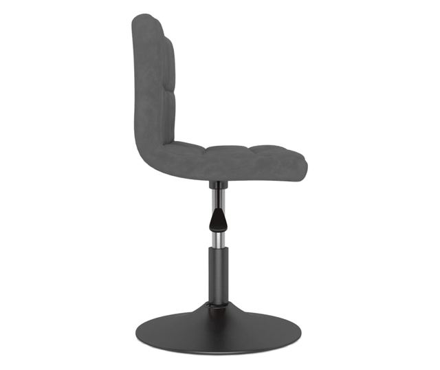 Vrtljiv kuhinjski stol, temno siv, žamet