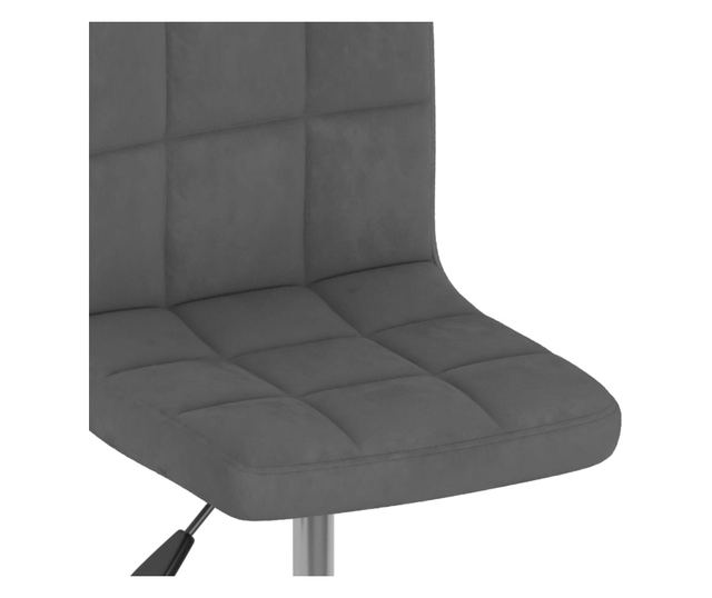 Vrtljiv kuhinjski stol, temno siv, žamet