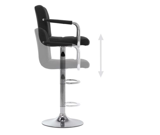 Barski stoli, 2 kosa, črni, blago