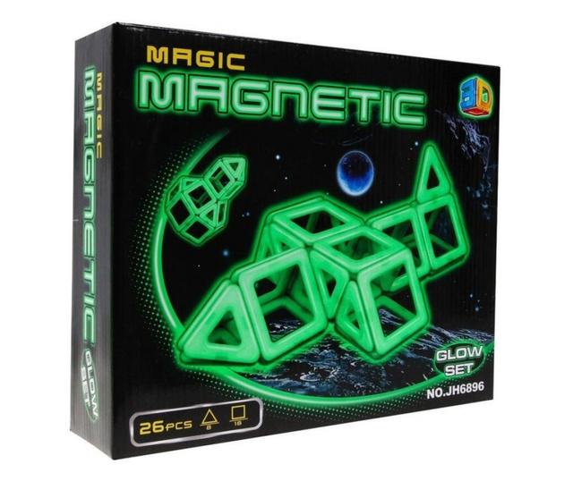 Set constructie magnetic Magic Glow 26 piese