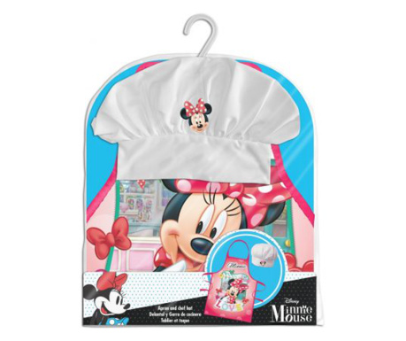 Set sort si boneta de bucatarie pentru copii Minnie Mouse