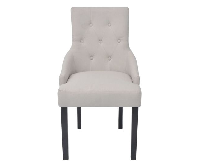 Jedilni stoli, 2 kosa, kremno siva, blago