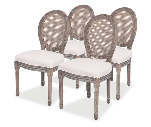 Jídelní židle 4 ks krémové textil