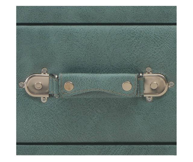 Stolić za kavu, morsko zelena, 80 x 40 x 46 cm, eko koža