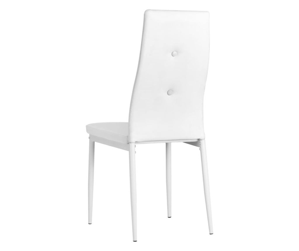 Kuhinjski stoli, 2 kosa, beli, umetno usnje - 5