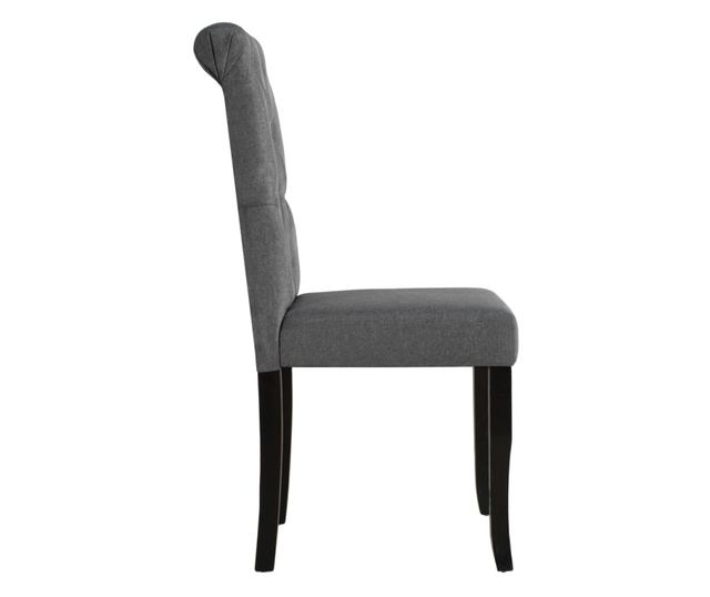 Vrtljivi jedilni stoli, komplet 4, temno sivi, blago