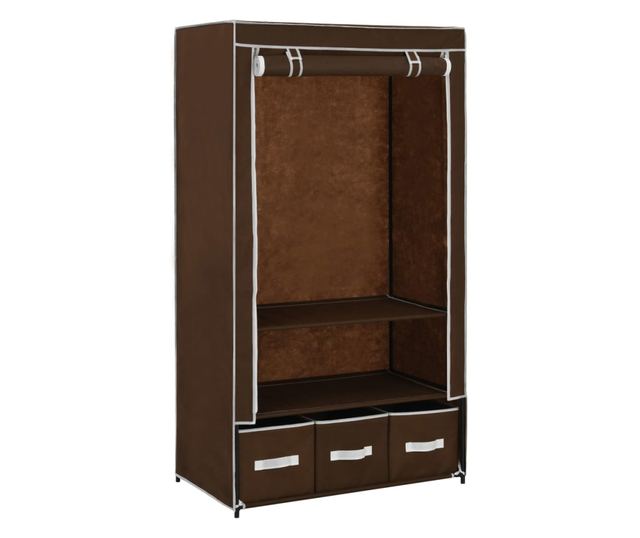 282458 Wardrobe Brown 87x49x159 cm Fabric