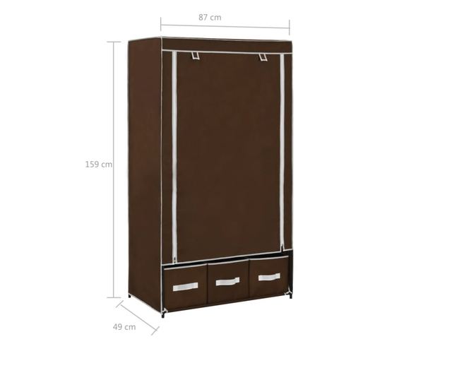 282458 Wardrobe Brown 87x49x159 cm Fabric