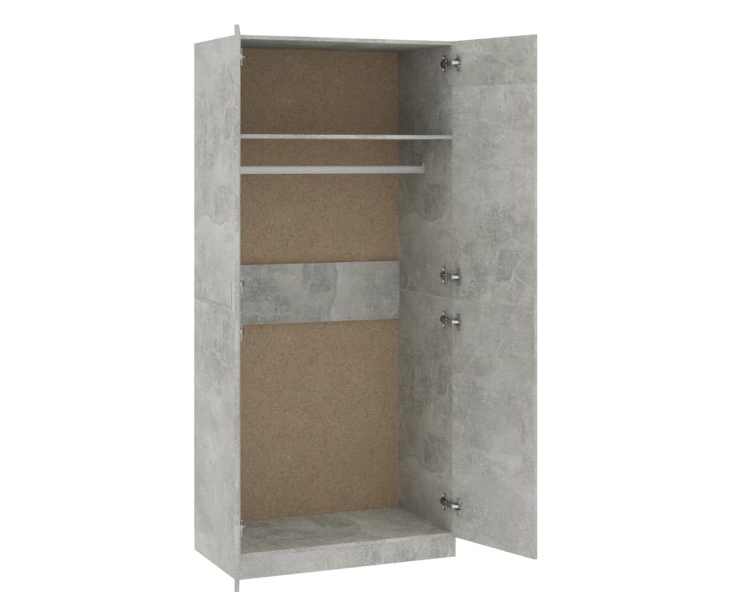 Wardrobe, concrete gray, 90x52x200 cm, chipboard - 2