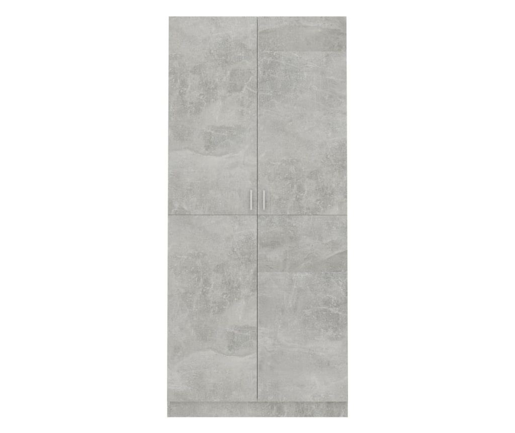 Wardrobe, concrete gray, 90x52x200 cm, chipboard - 3