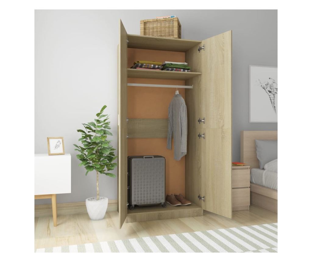 Гардероб, дъб сонома, 90x52x200 см, ПДЧ - 11