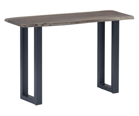 Konzolos asztal, szürke, 115x35x76 cm, tömör akác és vasfa