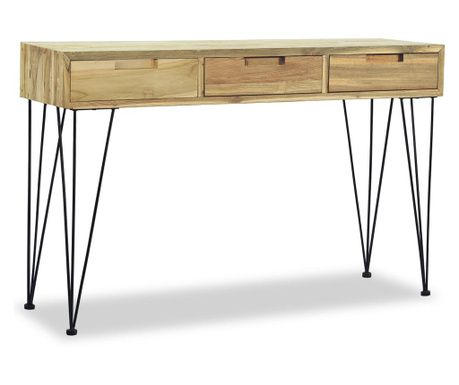 Konzolos asztal, 120x35x76 cm, masszív teak