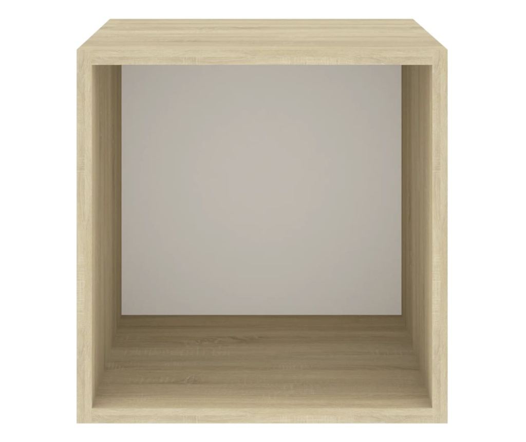 4 db fehér és tölgyszínű forgácslap faliszekrény 37x37x37 cm - 17