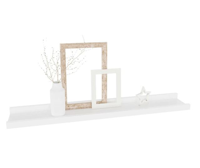 4 db fehér fali polc 60 x 9 x 3 cm