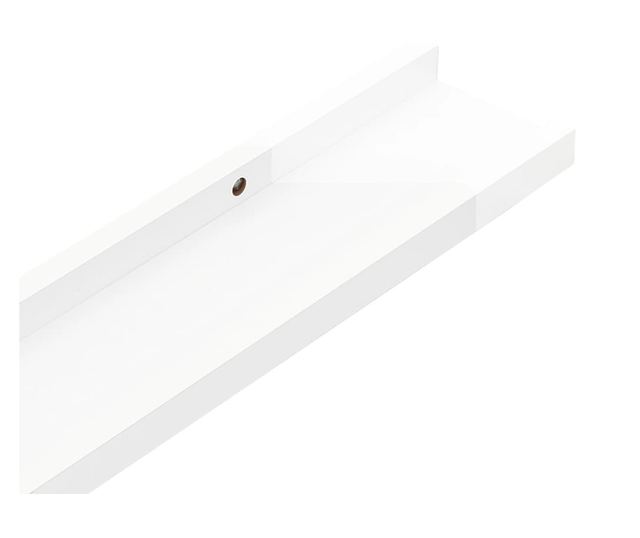4 db magasfényű fehér fali polc 115 x 9 x 3 cm