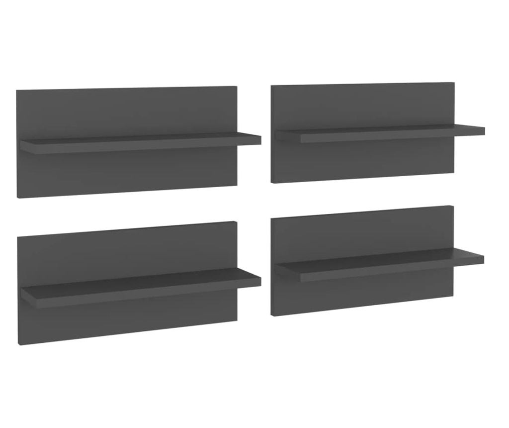 4 db szürke forgácslap fali polc 40 x 11,5 x 18 cm - 2