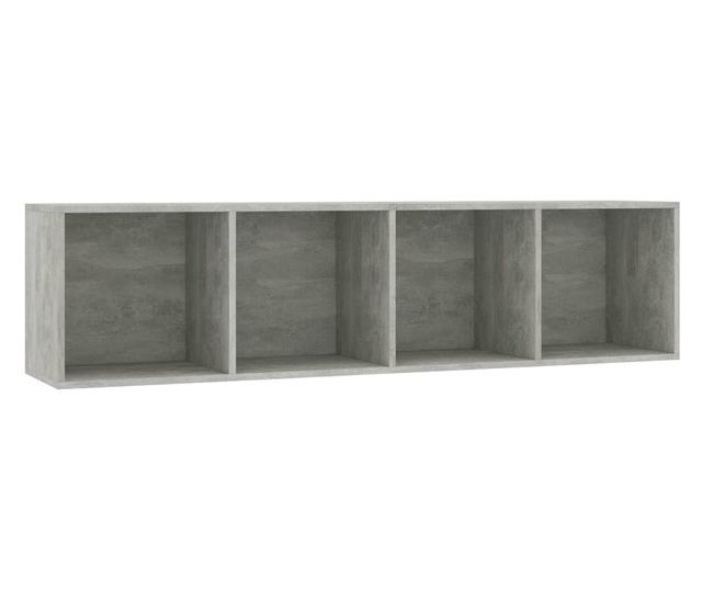 betonszürke könyv-/TV-szekrény 143 x 30 x 36 cm