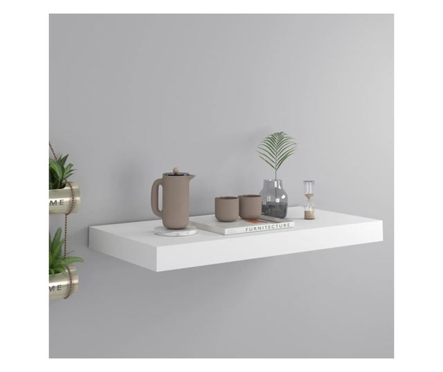 fehér MDF lebegő fali polc 50 x 23 x 3,8 cm