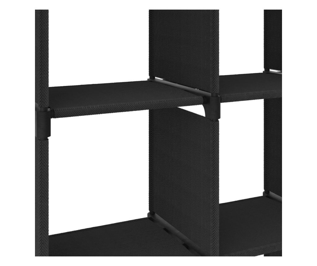 Стелаж за излагане, 5 кубчета, черен, 103x30x72,5 см, плат - 6