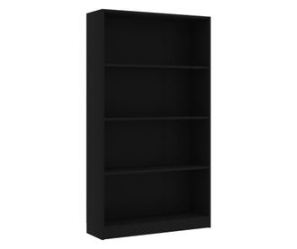 4-szintes fekete forgácslap könyvszekrény 80 x 24 x 142 cm