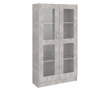 Шкаф витрина, бетонно сив, 82,5x30,5x150 см, ПДЧ