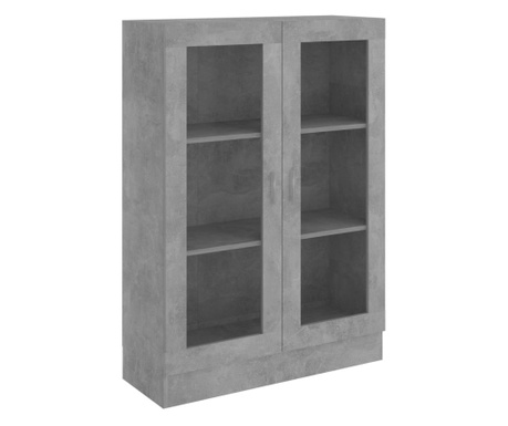 Шкаф витрина, бетонно сив, 82,5x30,5x115 см, ПДЧ