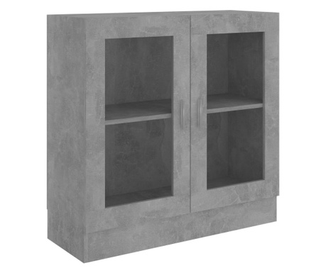 Шкаф витрина, бетонно сив, 82,5x30,5x80 см, ПДЧ