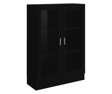 Шкаф витрина, черен, 82,5x30,5x115 см, ПДЧ