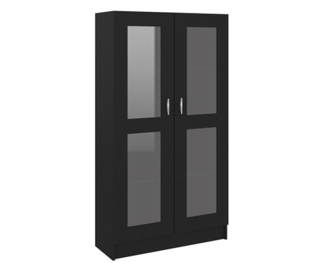 Шкаф витрина, черен, 82,5x30,5x150 см, ПДЧ