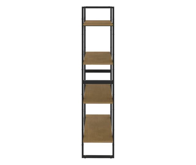négyszintes barna tömör fenyőfa könyvszekrény 80 x 30 x 140 cm