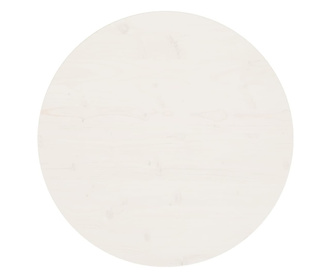 Плот за маса, бял, Ø70x2,5 см, бор масив