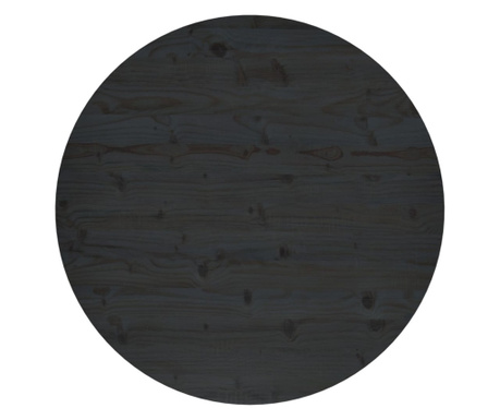 Επιφάνεια Τραπεζιού Μαύρη Ø90 x 2,5 εκ. από Μασίφ Ξύλο Πεύκου