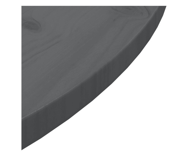 Blat de masă, gri, Ø80x2,5 cm, lemn masiv de pin